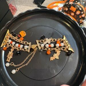 Gold and Black Halloween Charm Bracelet
